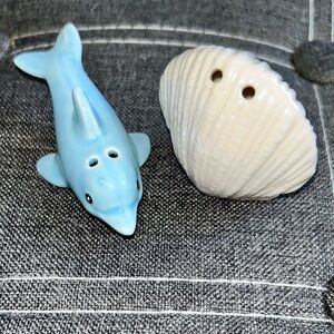 Blue dolphin 🐬 seashell salt &pepper shakers